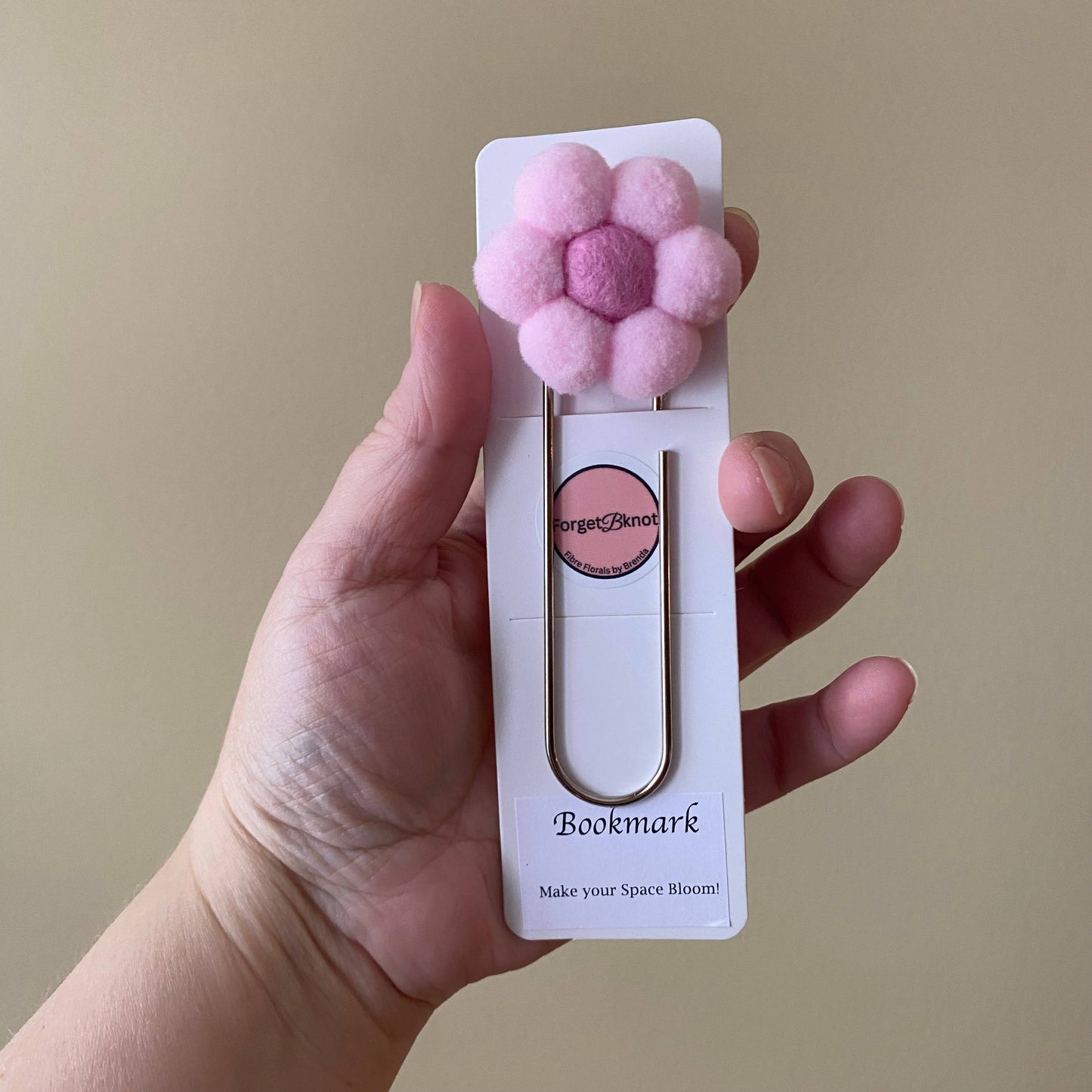 Flower Bookmark/ Oversized Paper Clip/ Pompom & Felt Flower : Sunflower
