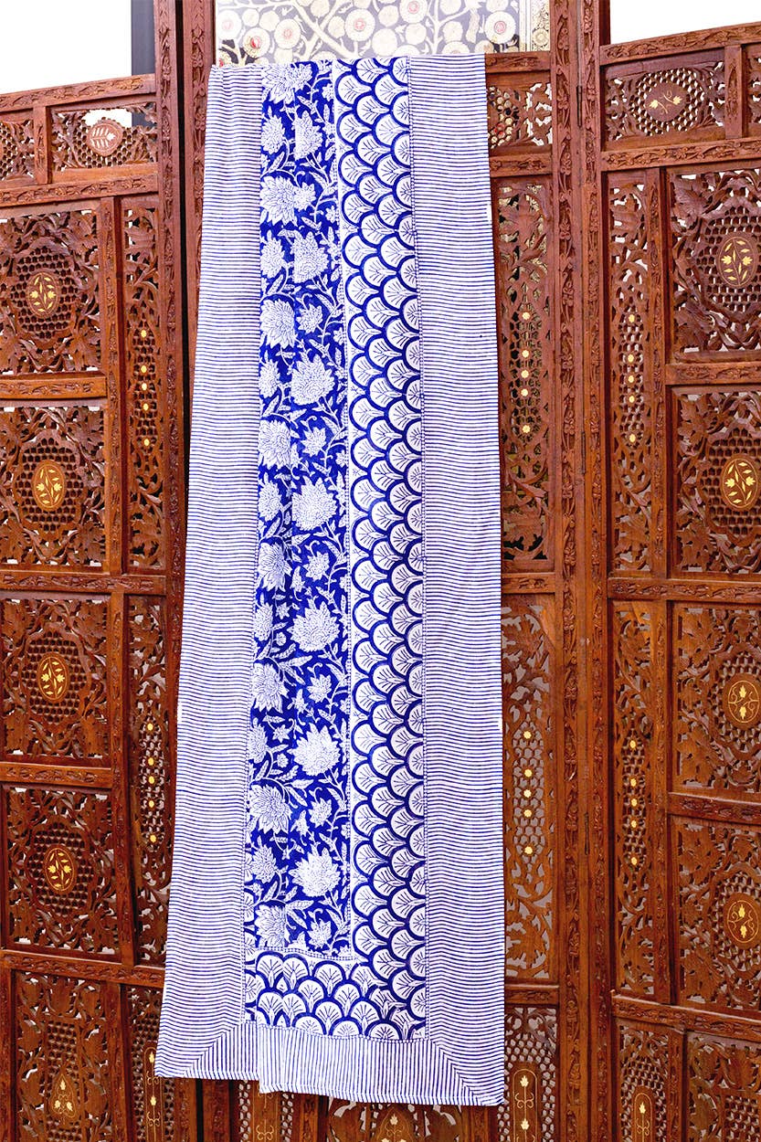 Sunanda Block Print Sarongs : Indigo & White