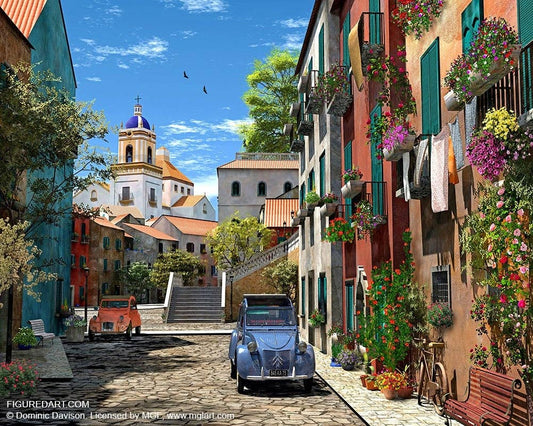 Figured'Art Paint By Number  Rolled Kit -Cobble stone street