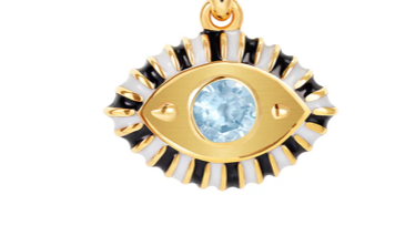 Evil Eye Enamel and Crystal Pendant Necklace Waterproof: Pink/gold