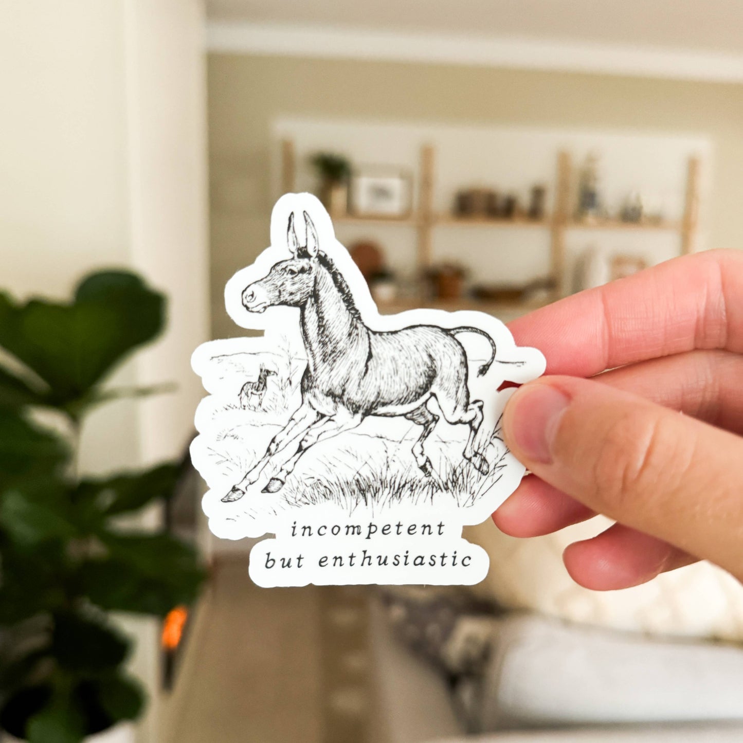 Enthusiastic Donkey Vinyl Sticker