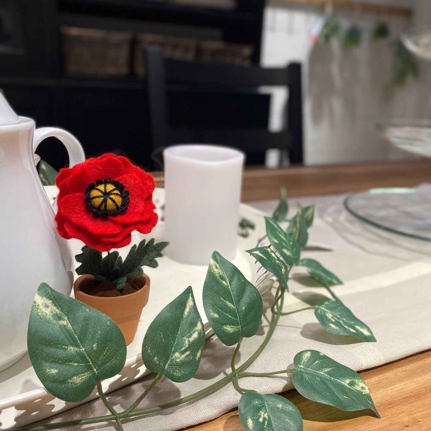 Poppy Felt Forever Flower (August Birth Month Flower): Red