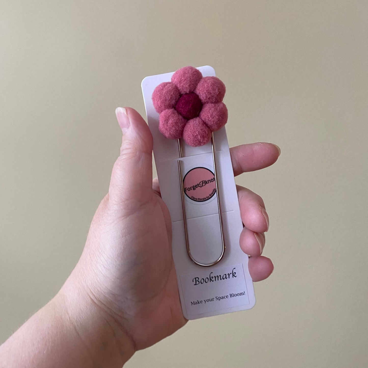 Flower Bookmark/ Oversized Paper Clip/ Pompom & Felt Flower : Sunflower