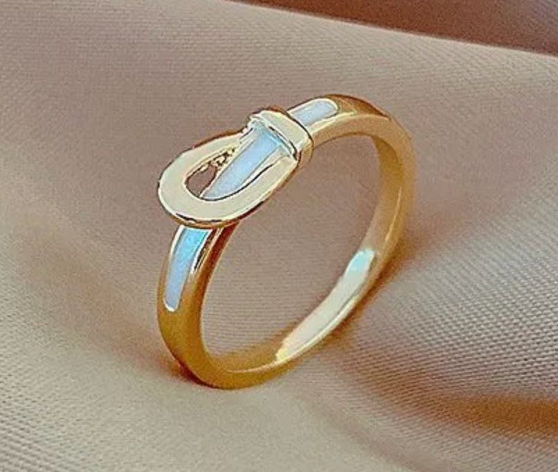 Buckle UP- Stainless Steel Saddle Up Belt Ring- 14K Gold: 8