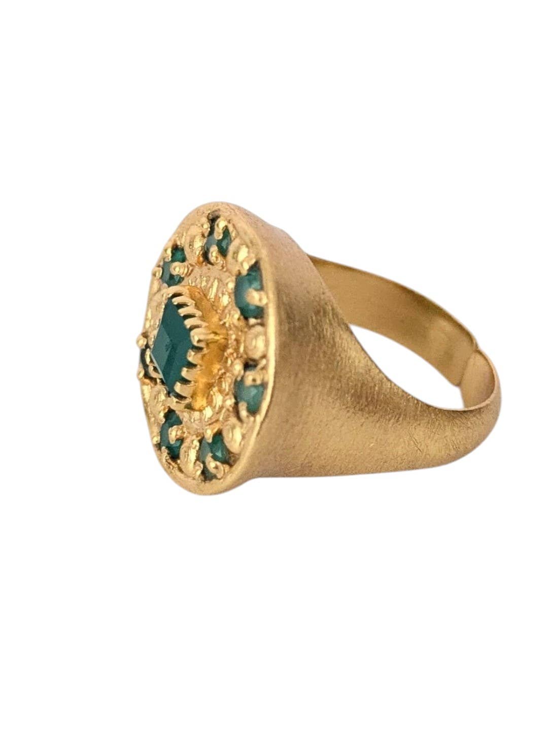 RENAISSANCE Ring Green Onyx: Garnet
