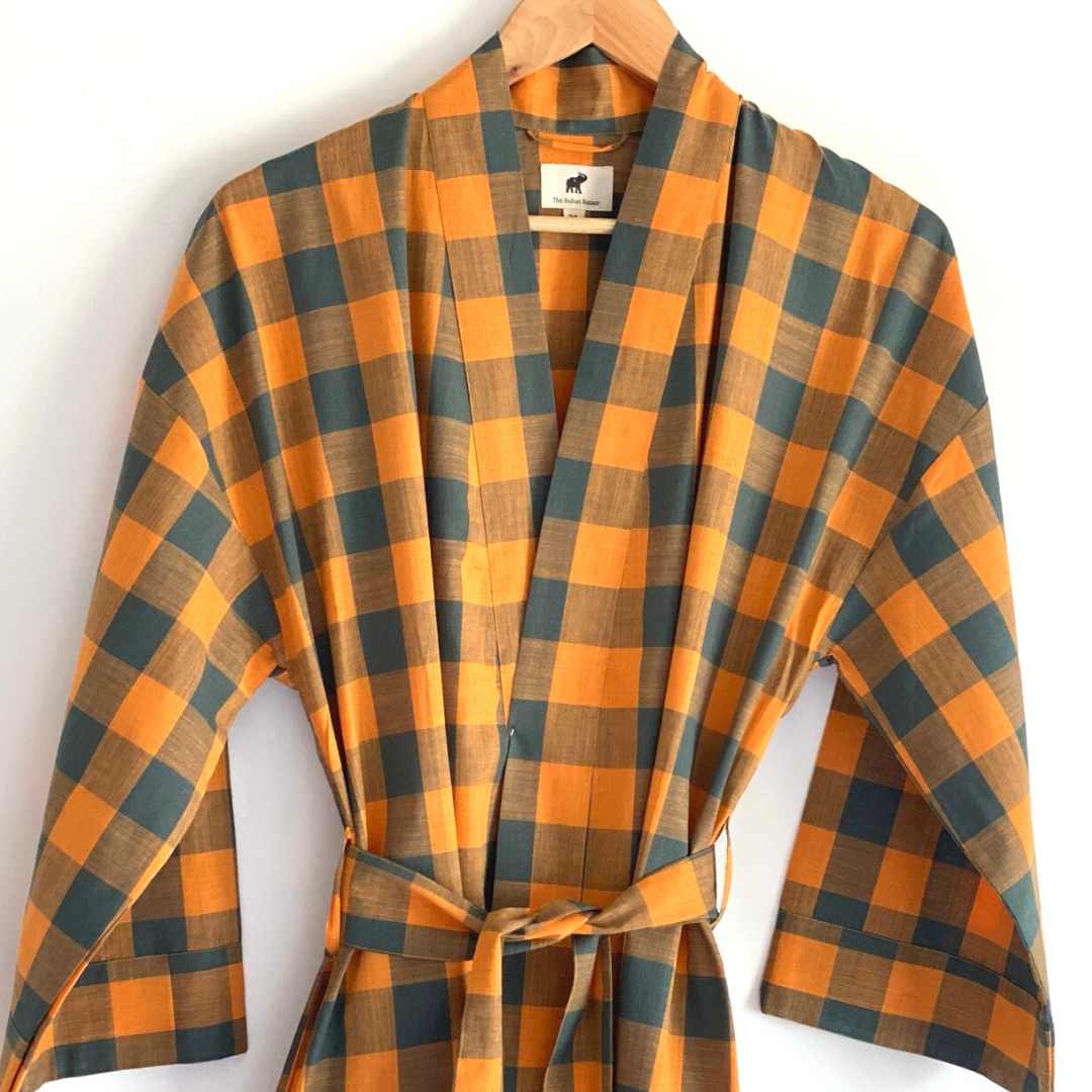 Unisex Kimono Robe, Mens full length Coat, Home, Lounge Wear: 38