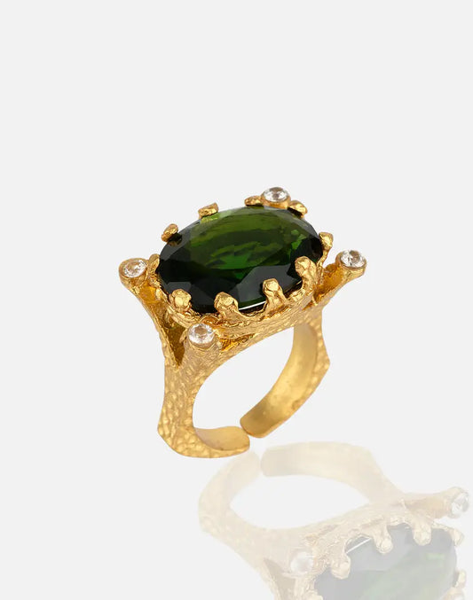 Empress Ring/Anillo  Peridot and Zirconia: Amethyst