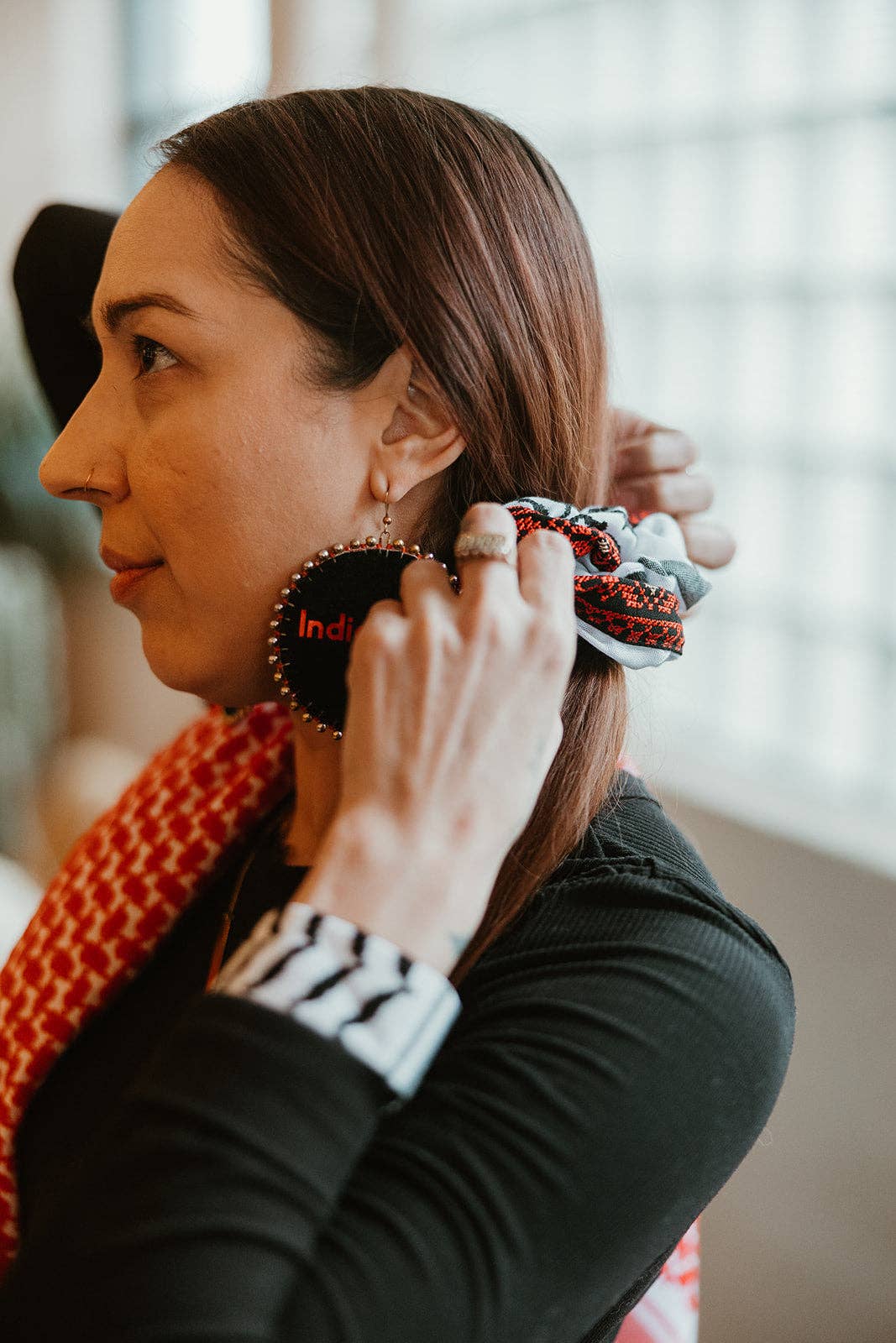 Embroidered Kuffiyeh Scrunchies - Handmade
