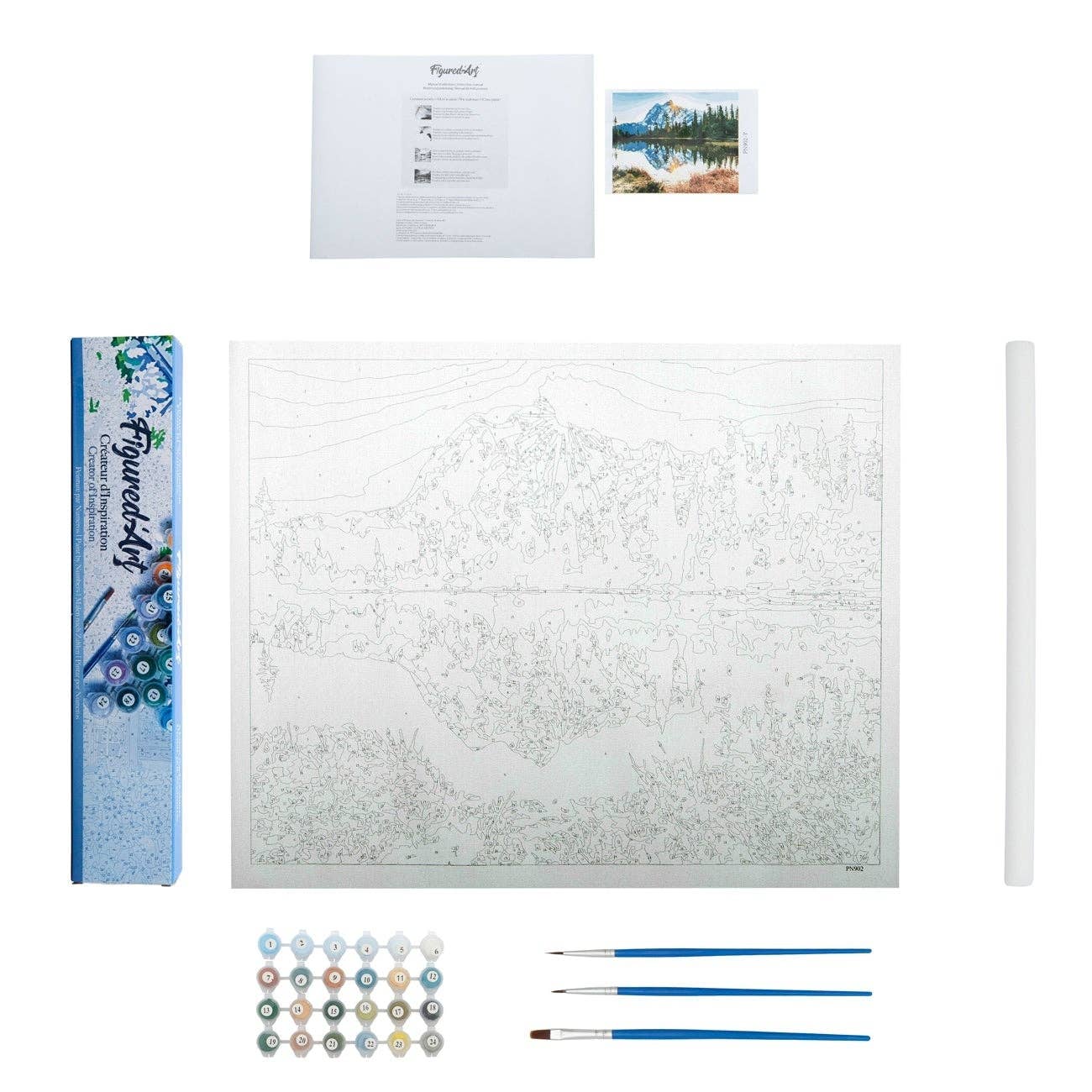 Figured'Art Paint By Number Rolled Kit -Starry Night Van