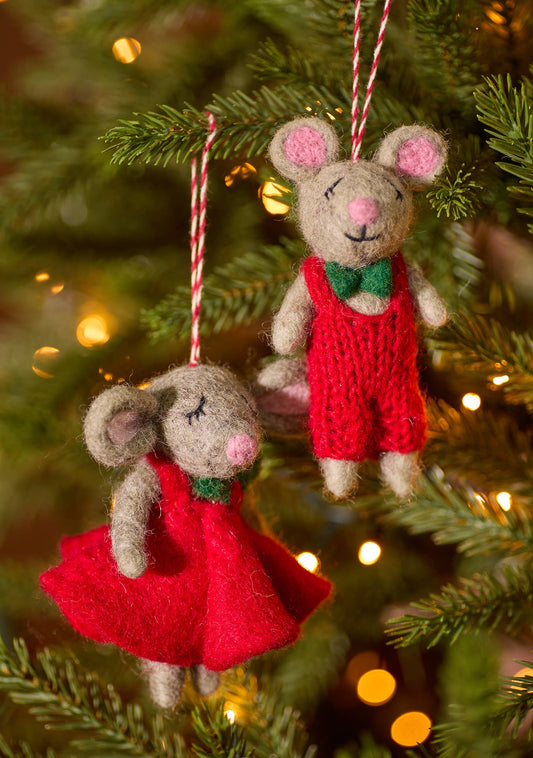 Felt Mice Hanging Ornament