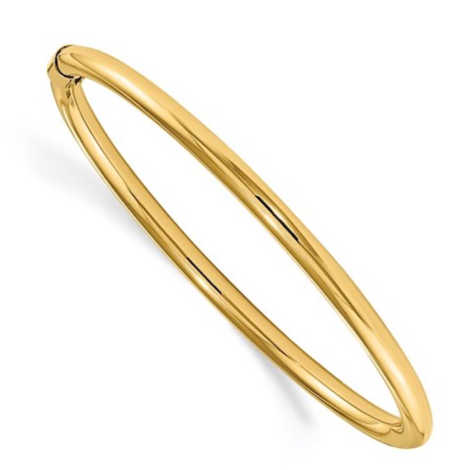 Sofia-Hinge Bangle 14K Gold Stainless Steel Waterproof: Yellow Gold