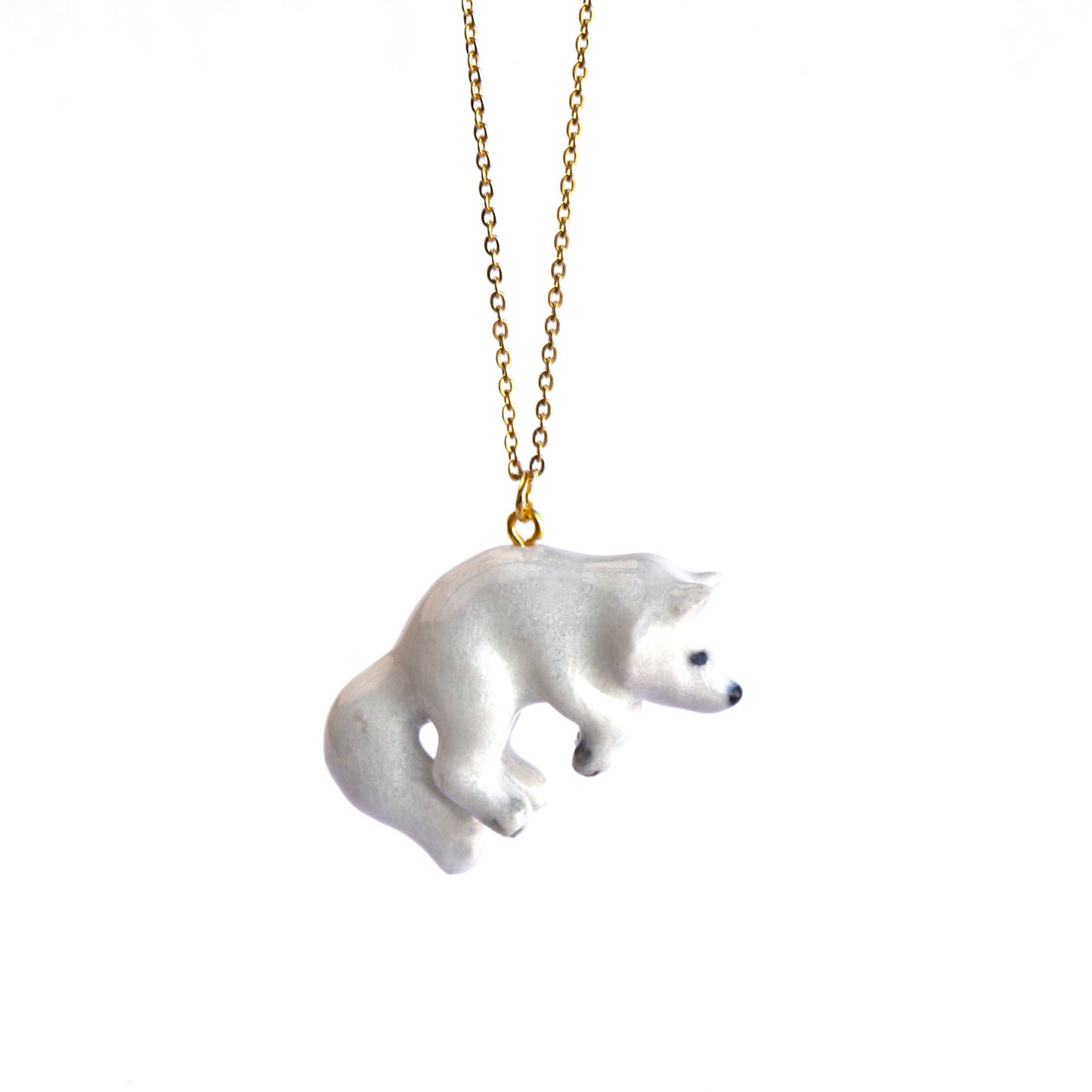 Porcelain Polar Fox Necklace