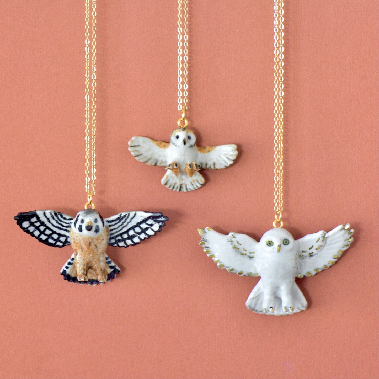 Porcelain Kestrel Falcon Necklace