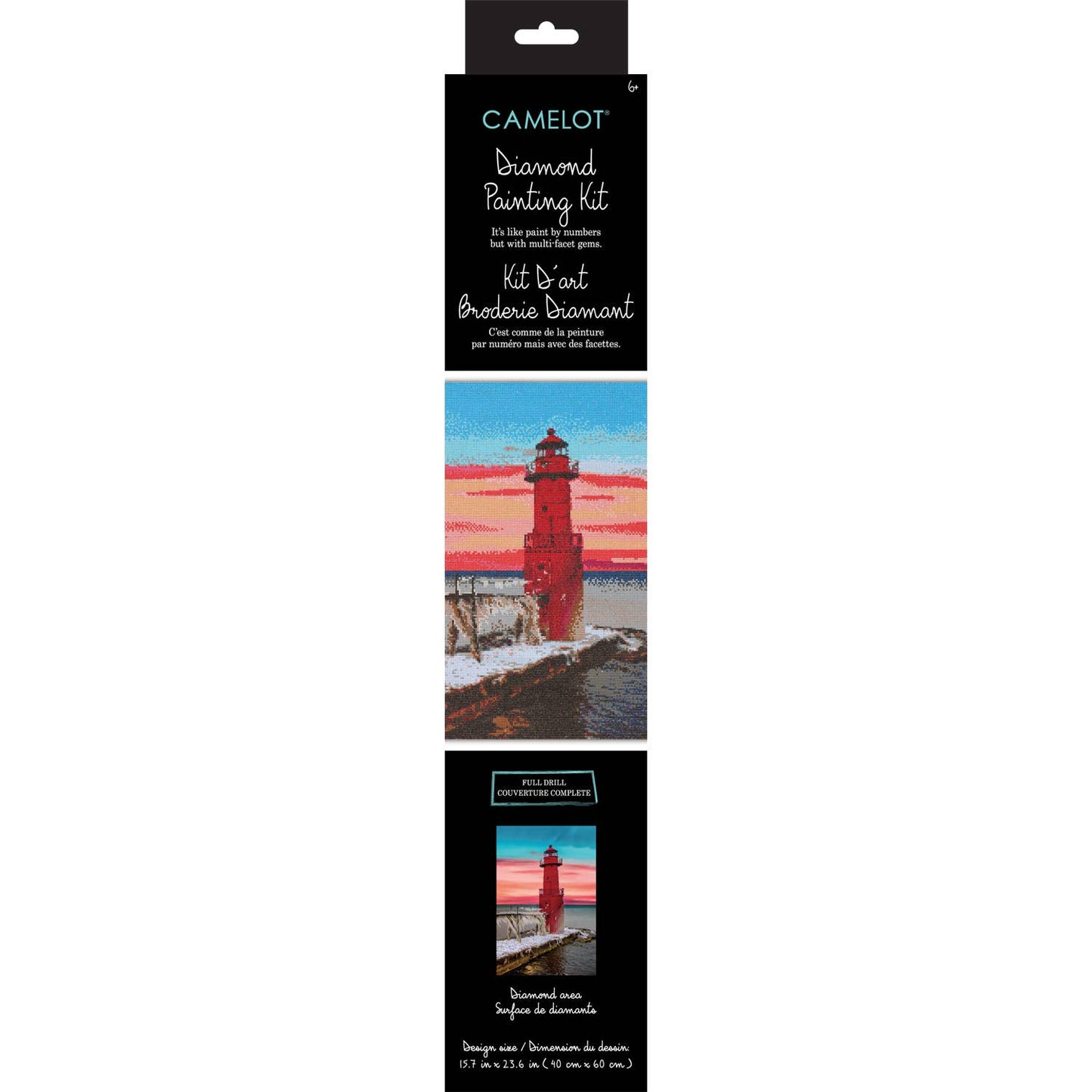 Red Lighthouse Diamond Painting Kit: 01 Multi