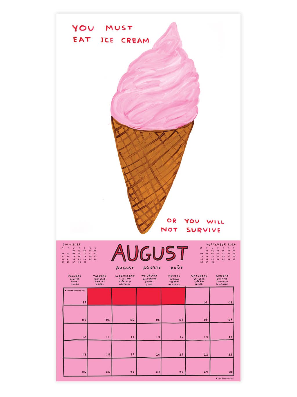 David Shrigley Official and Exclusive 2026 Wall Calendar