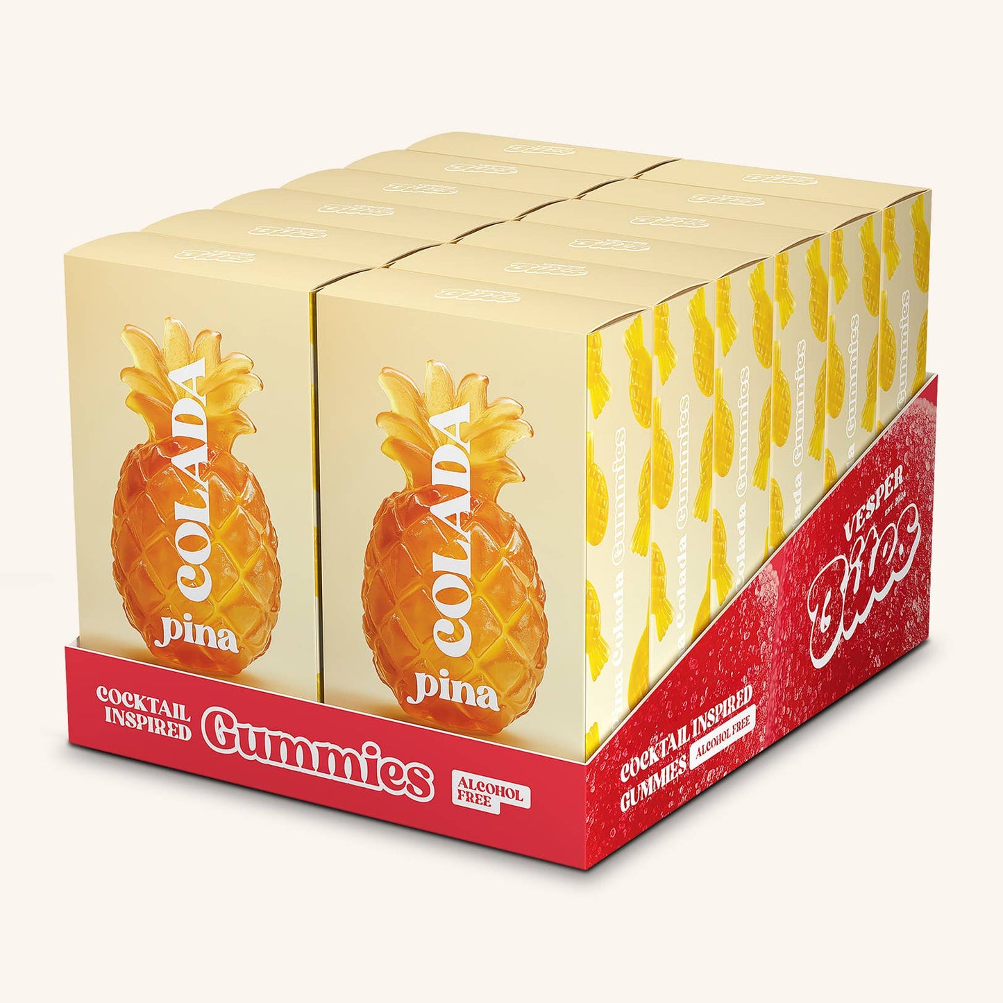Pina Colada Gummies, Chewy Candies, Alcohol-Free