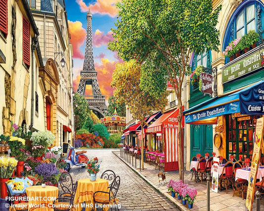 Figured'Art Paint By Number  Rolled Kit -Paris Alley