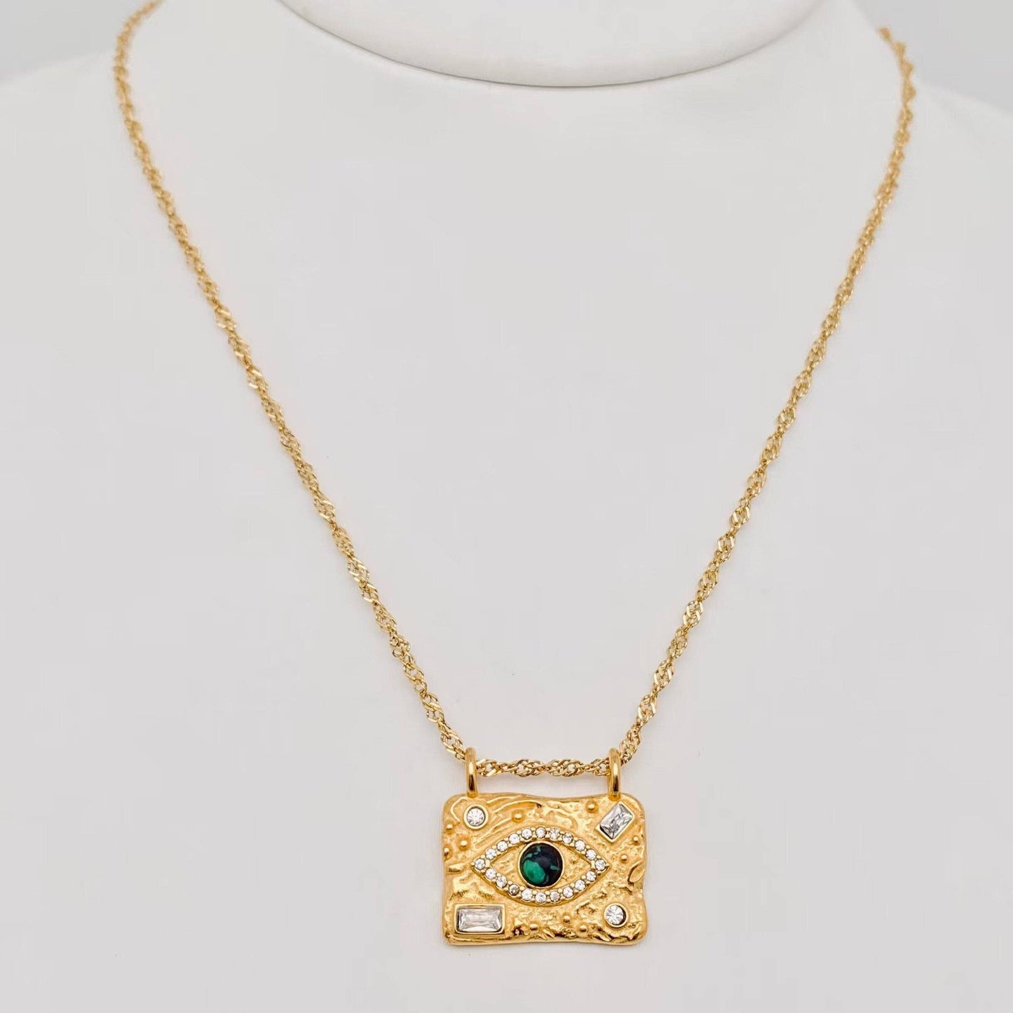 Square Evil Eye  Necklace
