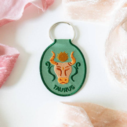 Taurus Embroidered Keychain