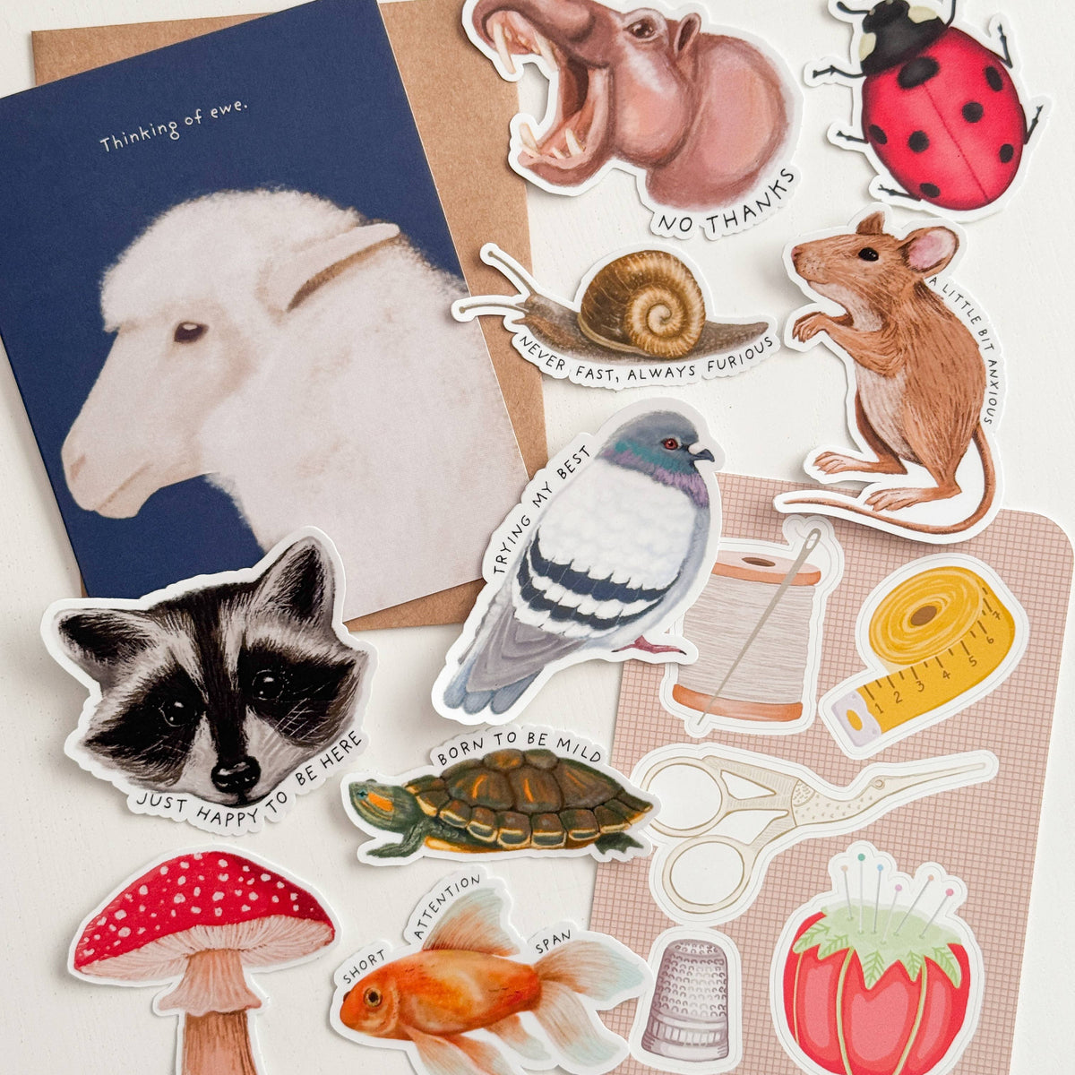 A Little Bit Anxious Mouse Overthinker Vinyl Sticker: With Backer Card