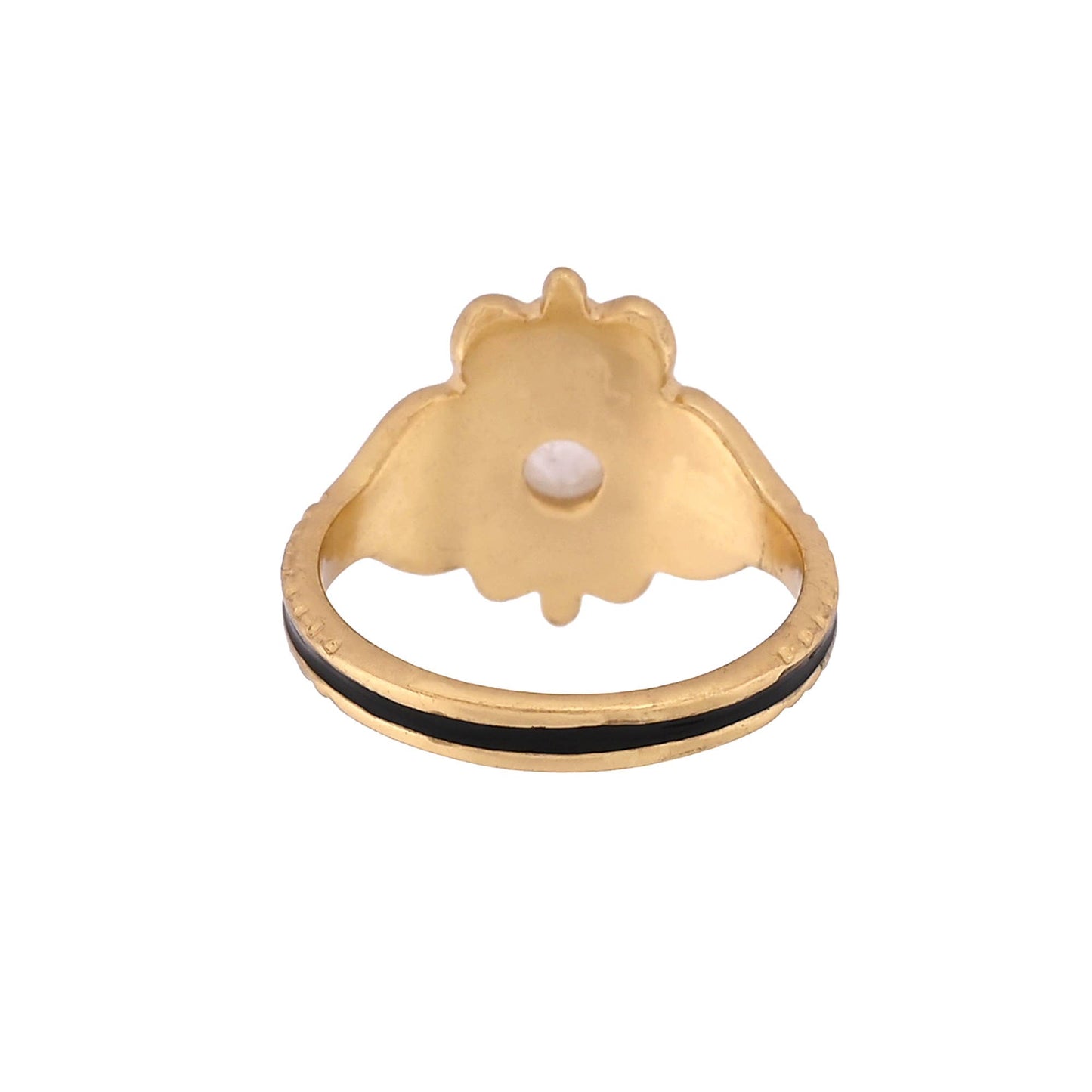 Pink Tourmaline Gold Plated Enamel Ring