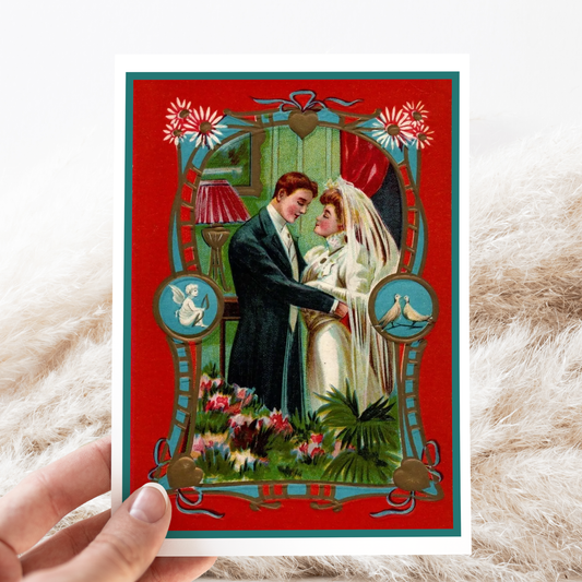 Wedding Card. Vintage Couple.