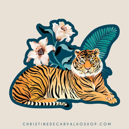 Tiger Vinyl Sticker - Wildlife Sticker - Nature Sticker