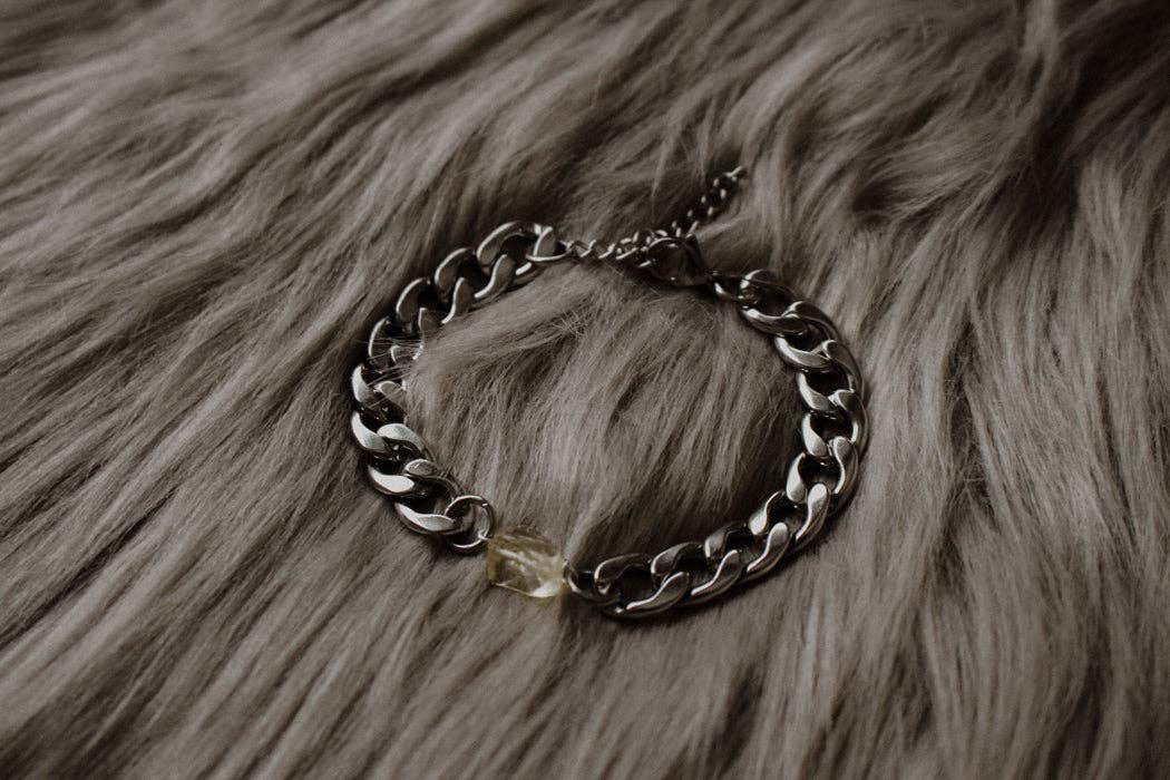 Citrine Magician Bracelet – Raw Crystal & Chunky Chain
