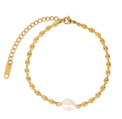 Delphin- Pearl Nugget Bracelet Stainless Steel 14K Gold