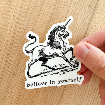 Believe in Yourself Vinyl Unicorn Sticker