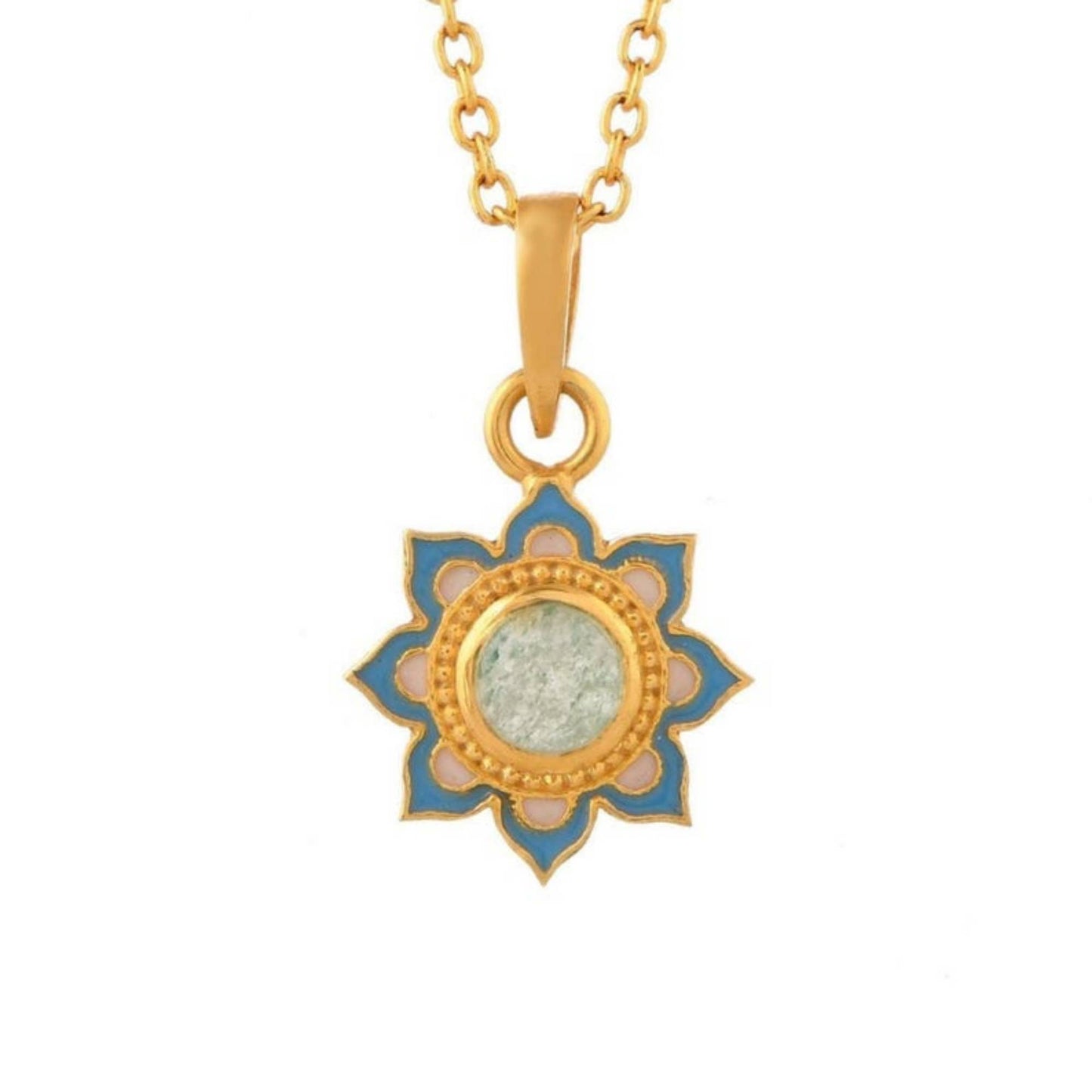 Sandstone Gold Plated Enamel Necklace
