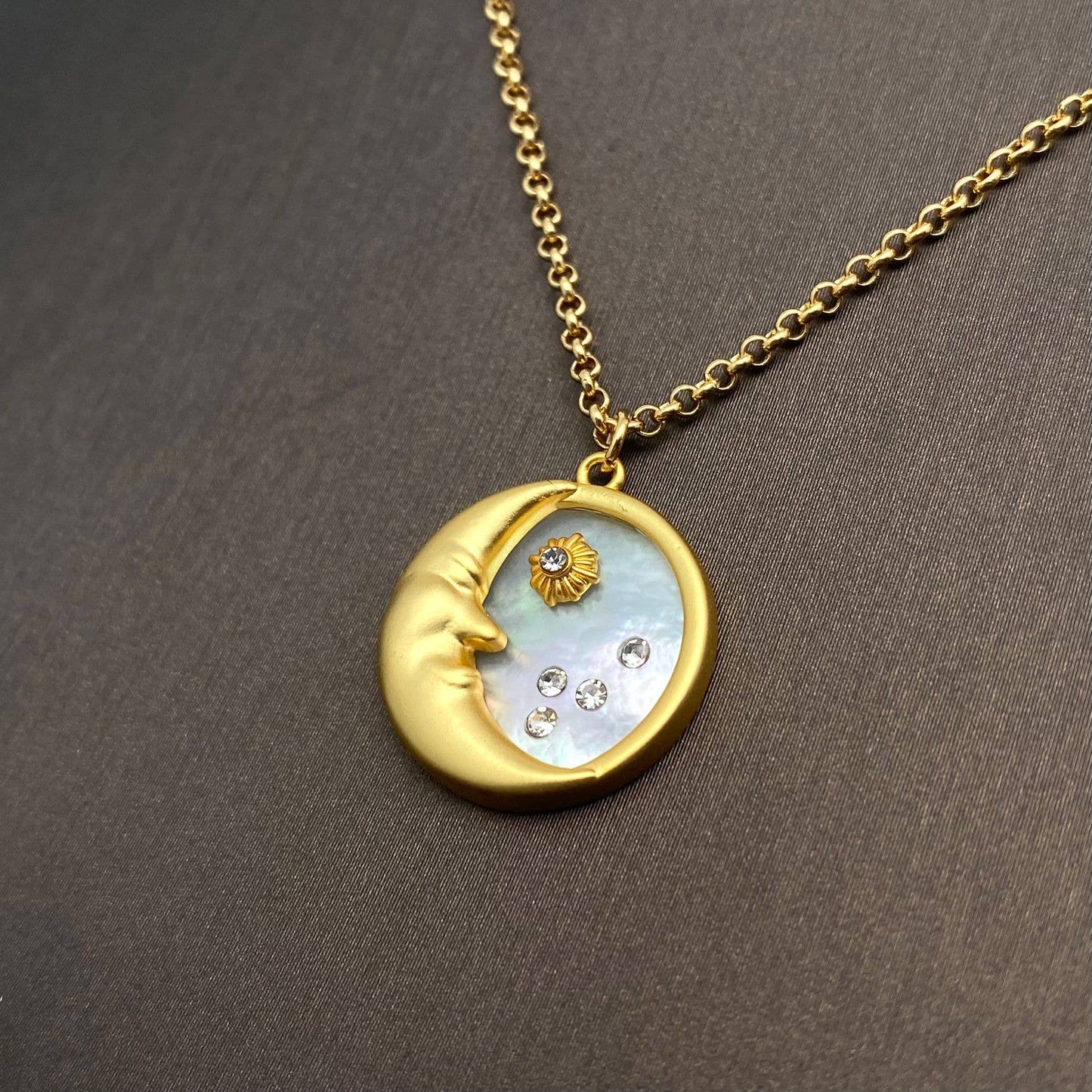 Moon and stars Charm Necklace