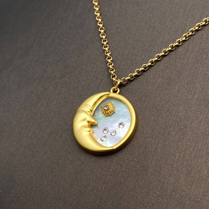 Moon and stars Charm Necklace