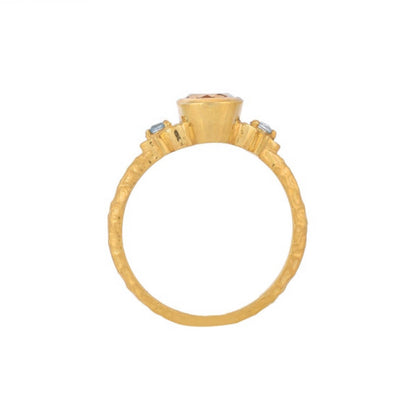 Citrine & Blue Topaz Gold Plated Ring