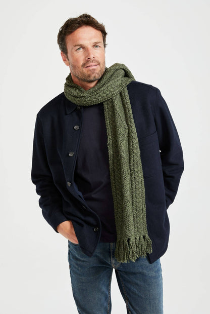 Kinard Aran Scarf -Green: ONE SIZE