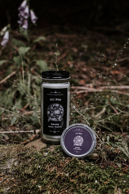 Full Moon Releasing Candle – Blackberry & Bourbon: 8oz Manifestation Candle