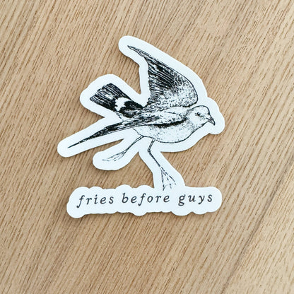Fries Before Guys Seagull Vinyl Sticker