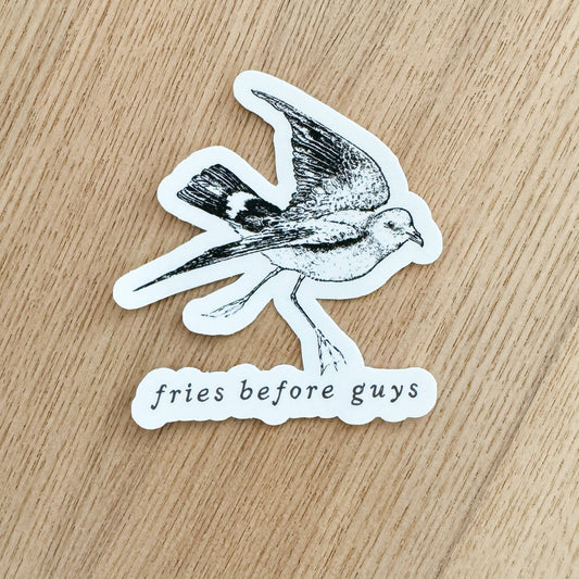 Fries Before Guys Seagull Vinyl Sticker