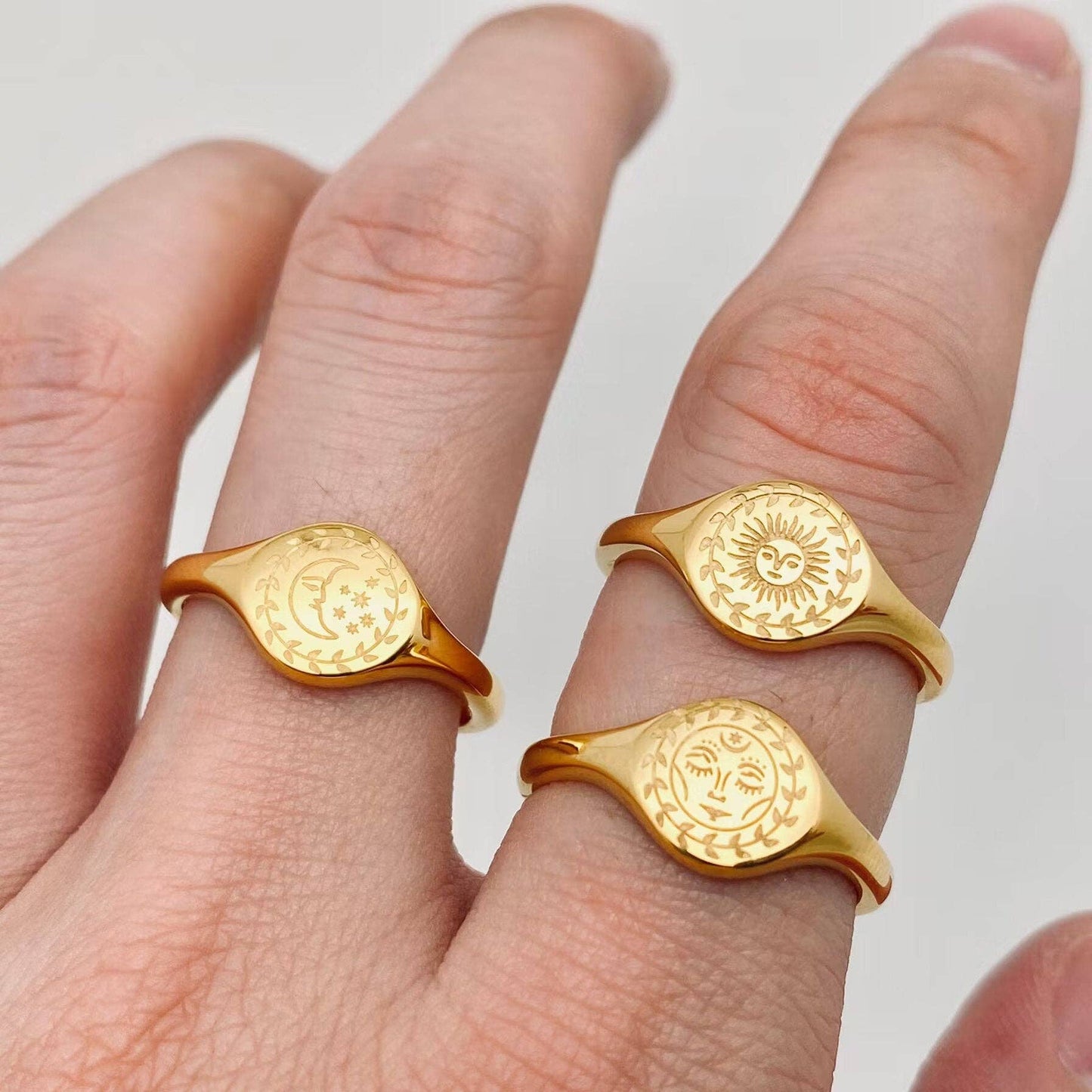 Sun Celestial Gold Plated Ring