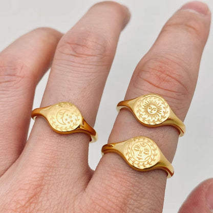 Sun Celestial Gold Plated Ring