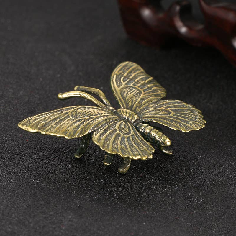 Brass Insect Butterfly Brass Ornaments Miniature Model: B