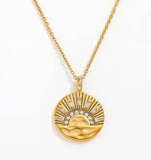  Mini Pendant- Talisman Protect 14K Gold Steel Necklace: Goddess