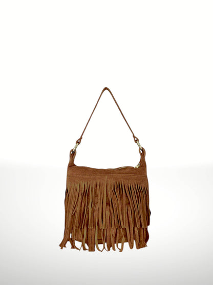 ORQUIDEA - Suede leather bag: Rojo vino