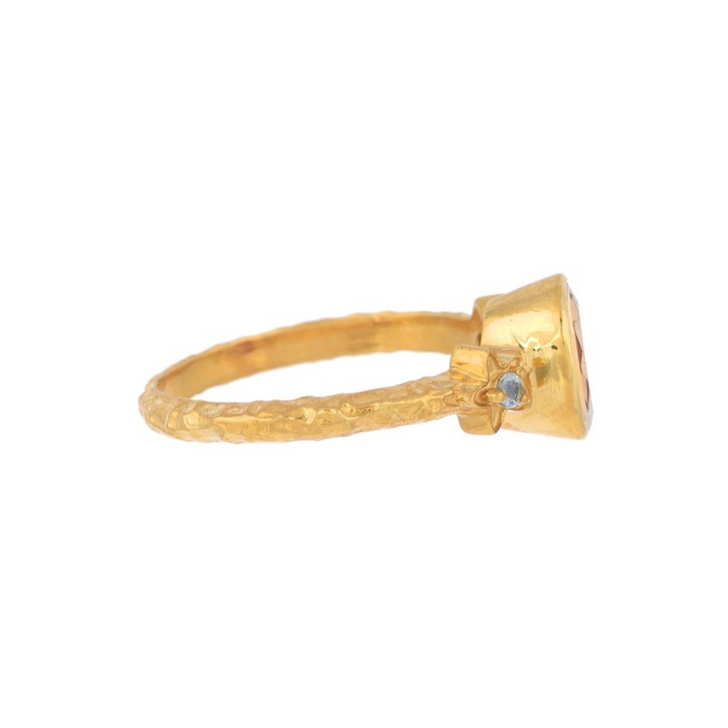 Citrine & Blue Topaz Gold Plated Ring