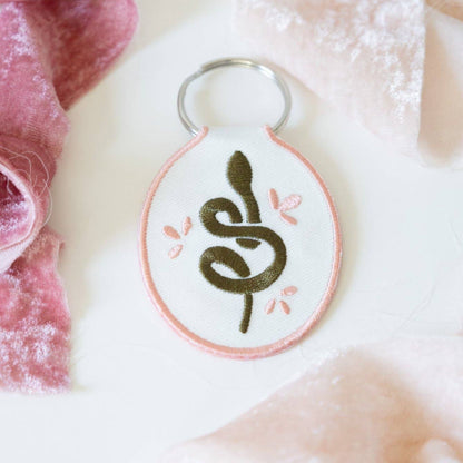 Snake Embroidered Keychain
