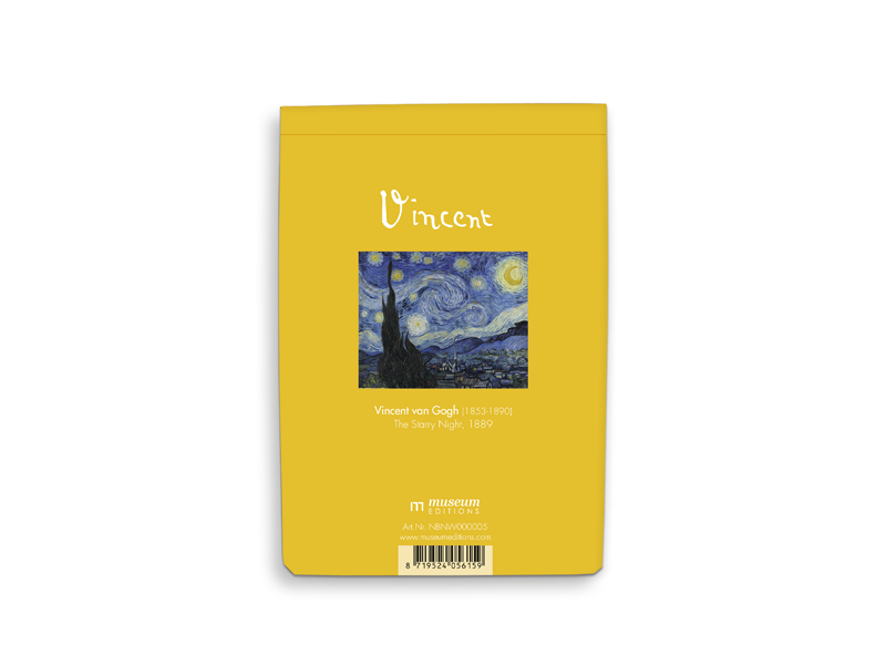 Blank blocnote A6, Starry Night, Vincent van Gogh
