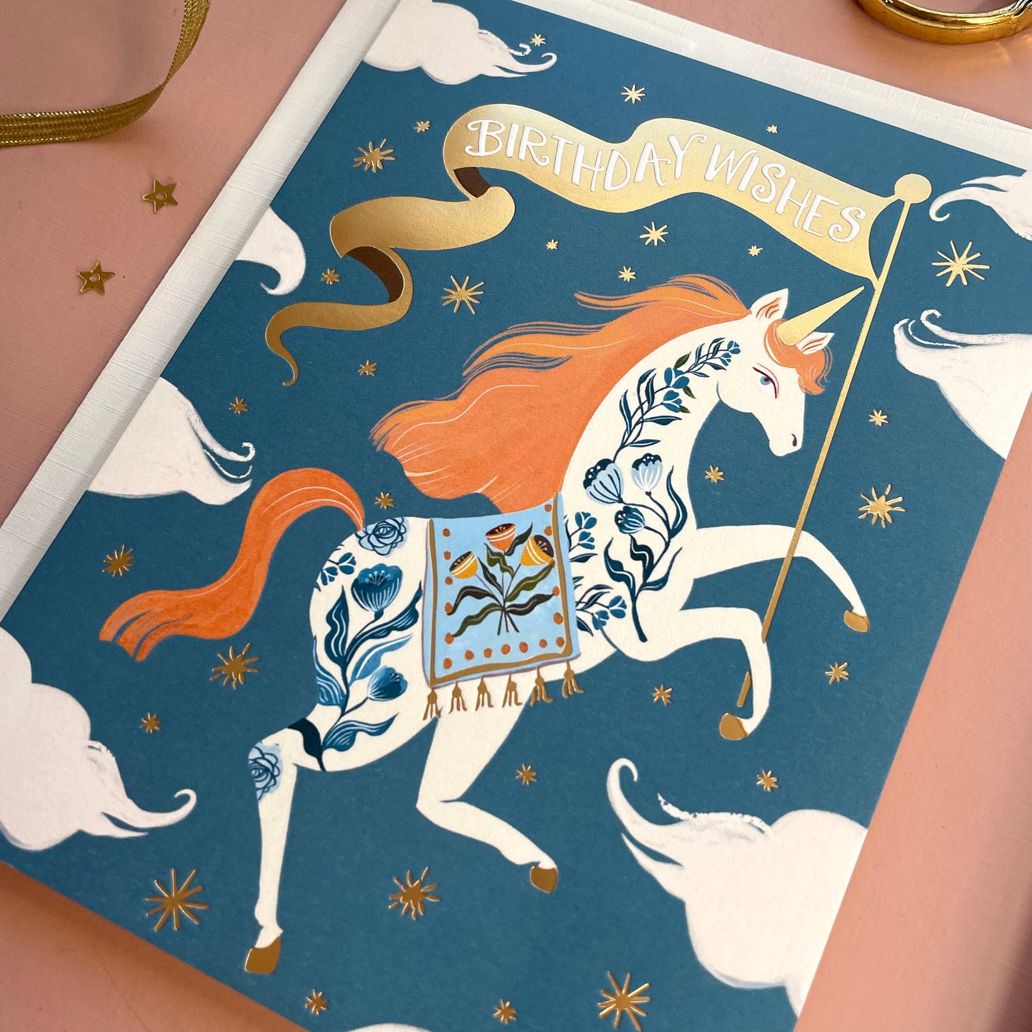 Unicorn | Stationery  | Birthday Greeting Card  | Foil