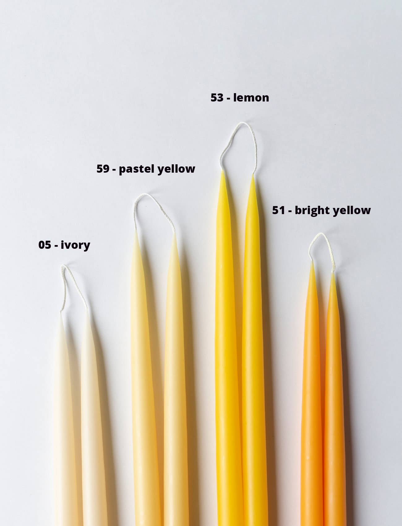 Bright Yellow Danish Taper Candle 12" Taper