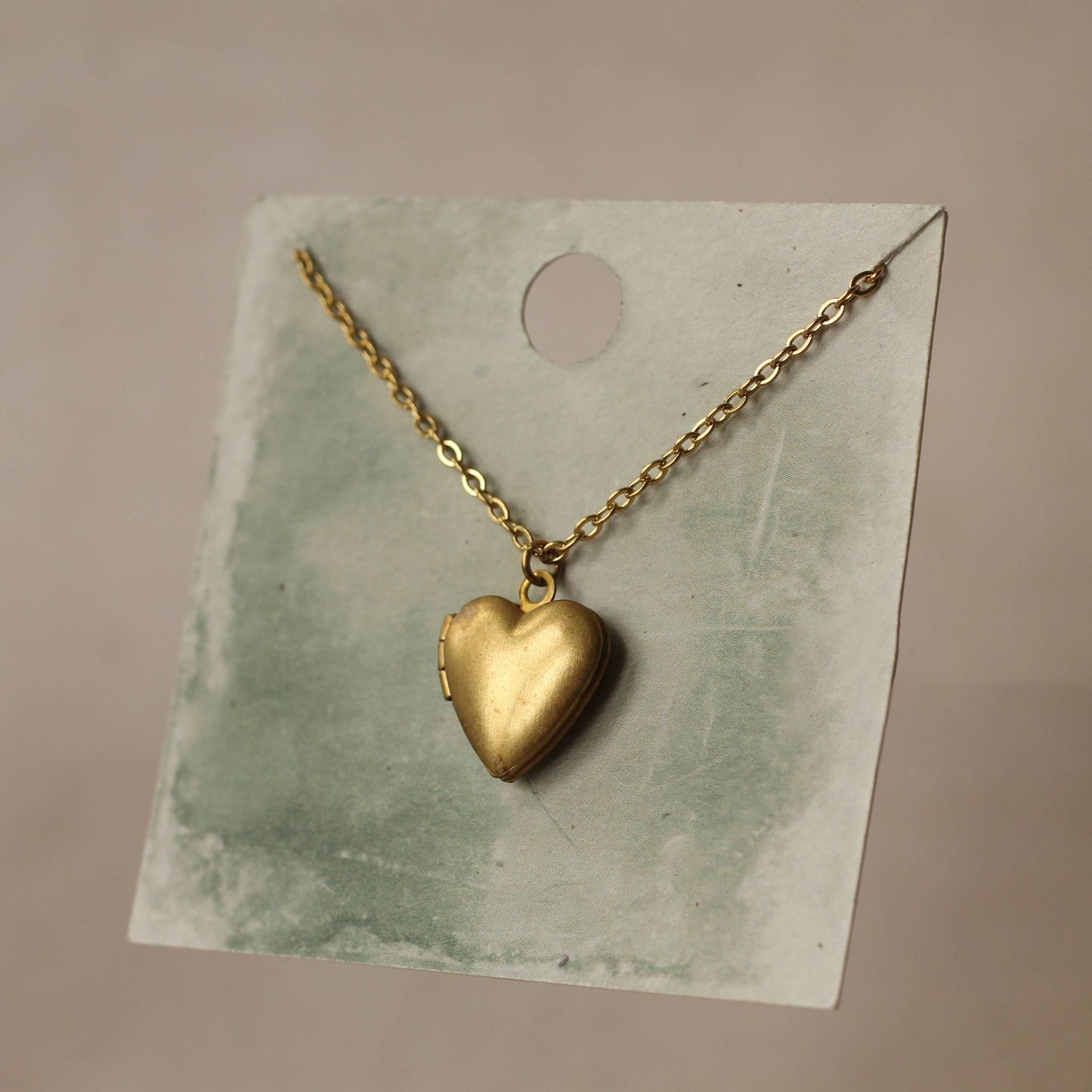 Tiny Heart Locket Necklace - Forget-Me-Not