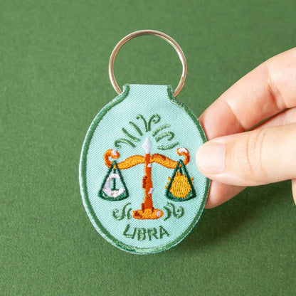 Libra Embroidered Keychain